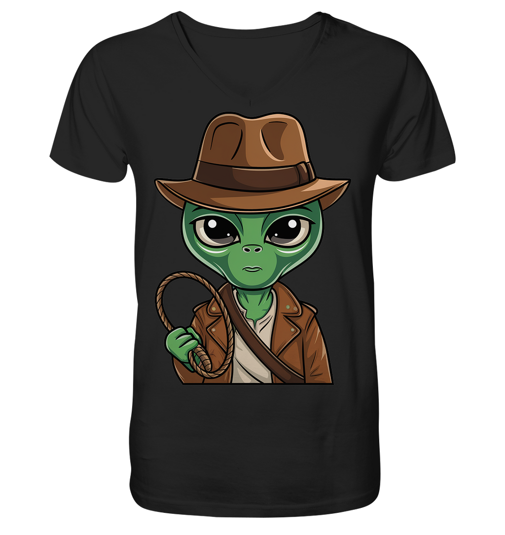 Alien Abenteurer Cartoon - V-Neck Shirt