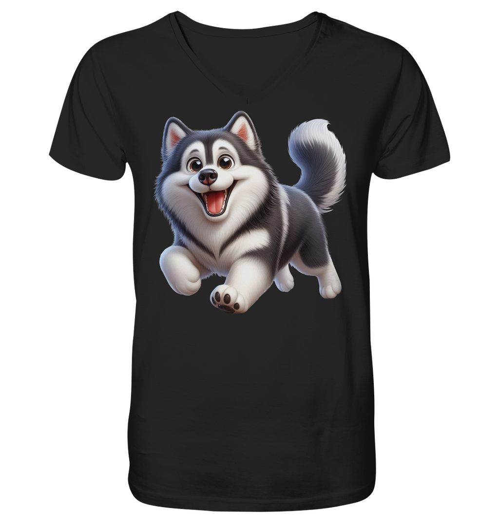 Husky Comic - personalisierbar - V-Neck Shirt