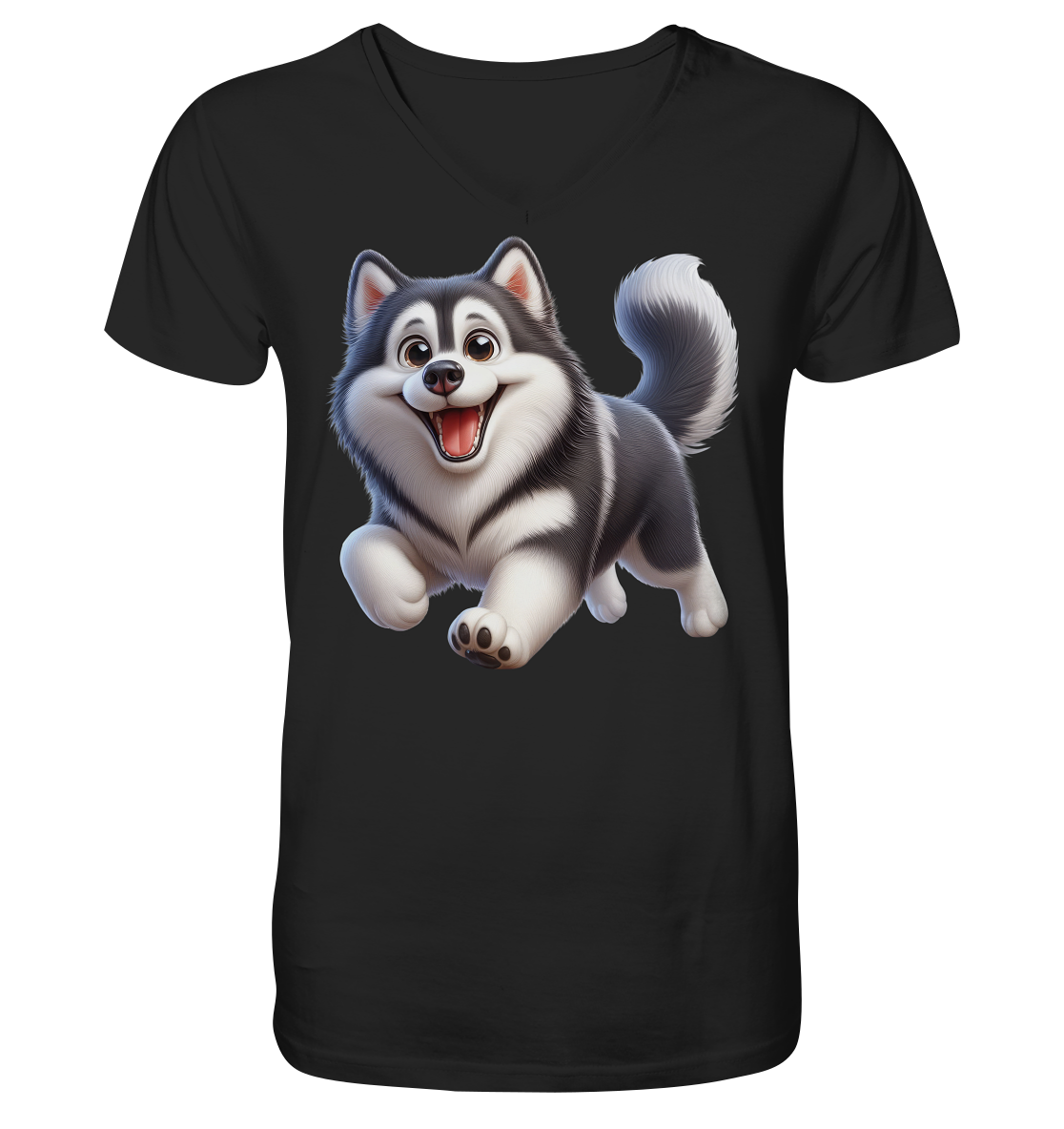 Husky Comic - personalisierbar - V-Neck Shirt