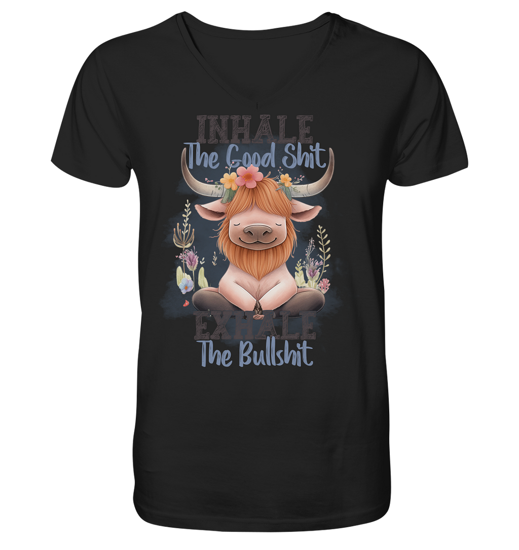 Yoga Highland Kuh - V-Neck Shirt