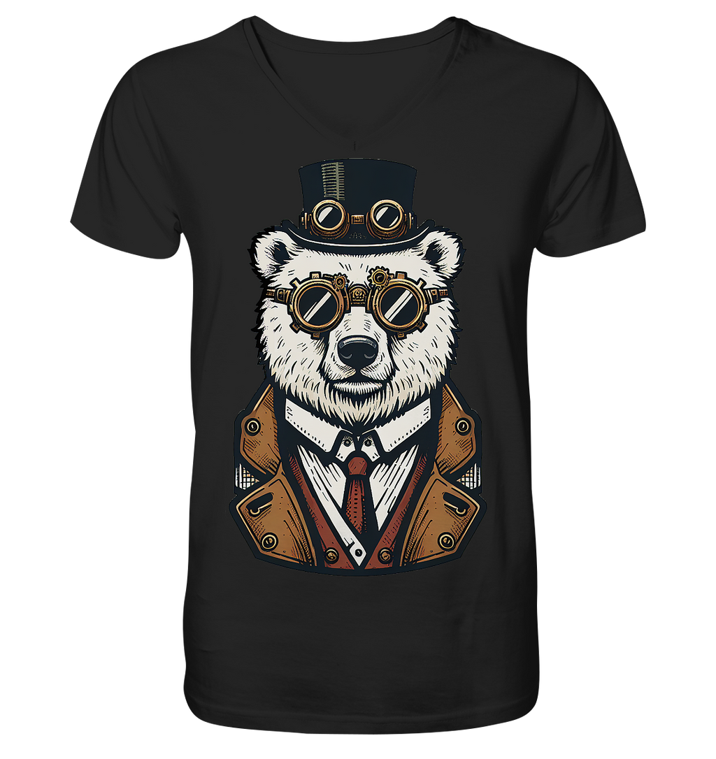 Eisbär Steampunk Polar Bear  - V-Neck Shirt