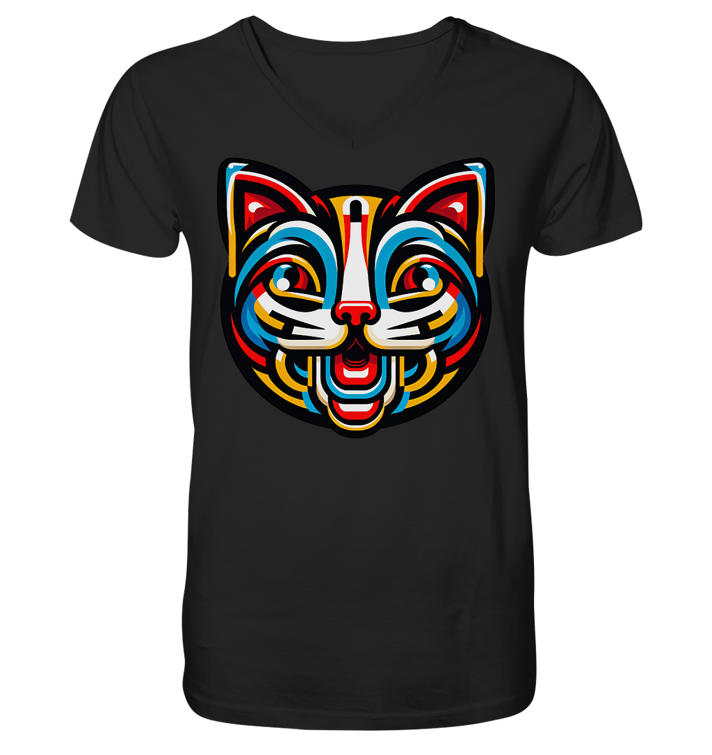 Pop Art Katze  - V-Neck Shirt