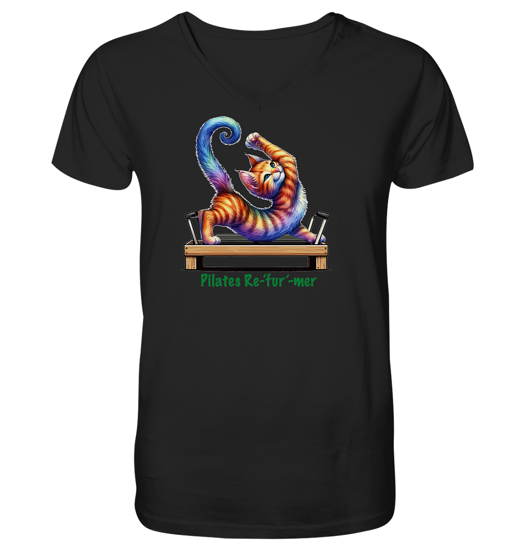 Pilates Reformer Re-fur-mer Katze lustig - V-Neck Shirt