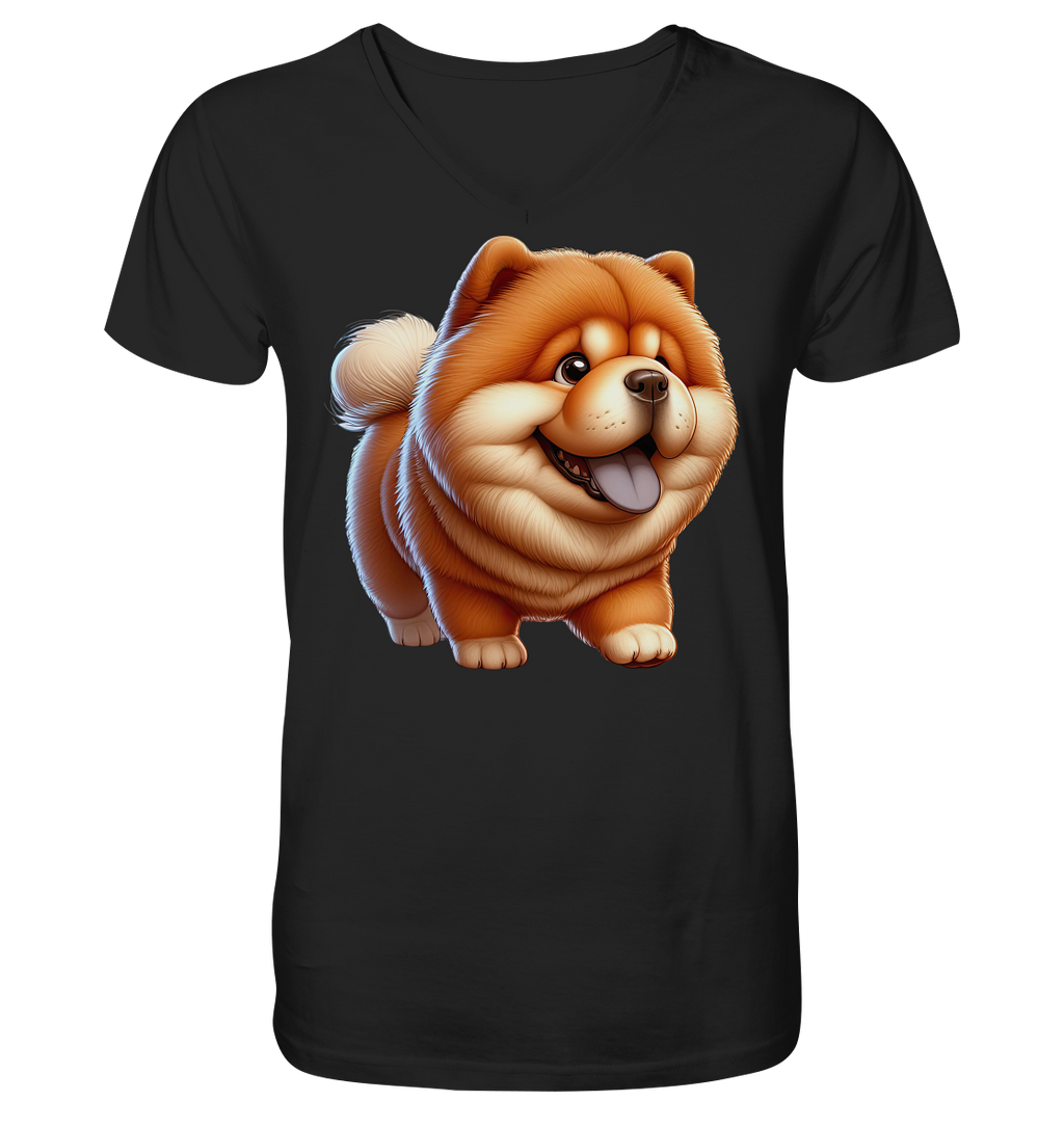 Chow Chow Cartoon Hund - personalisierbar - V-Neck Shirt