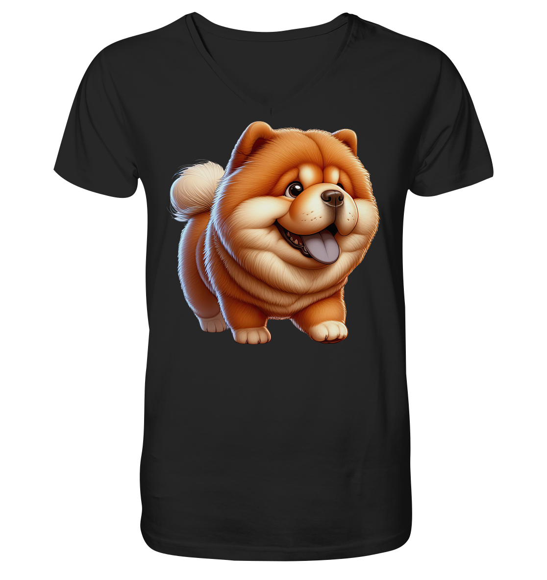 Chow Chow Cartoon Hund - personalisierbar - V-Neck Shirt