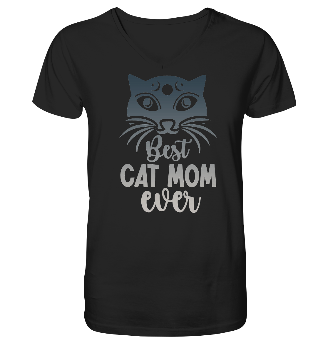 Best Cat Mum ever personalisierbar - V-Neck Shirt