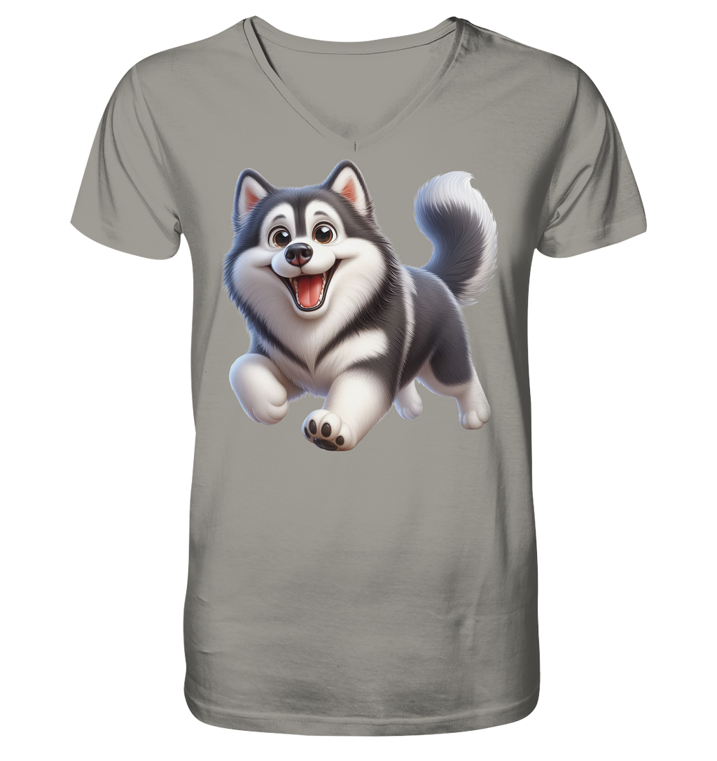 Husky Comic - personalisierbar - V-Neck Shirt