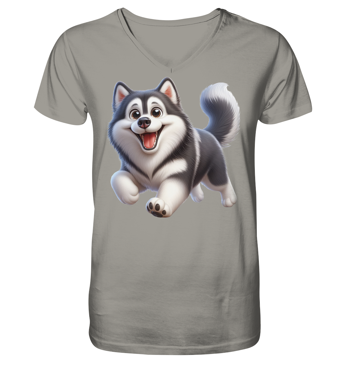 Husky Comic - personalisierbar - V-Neck Shirt