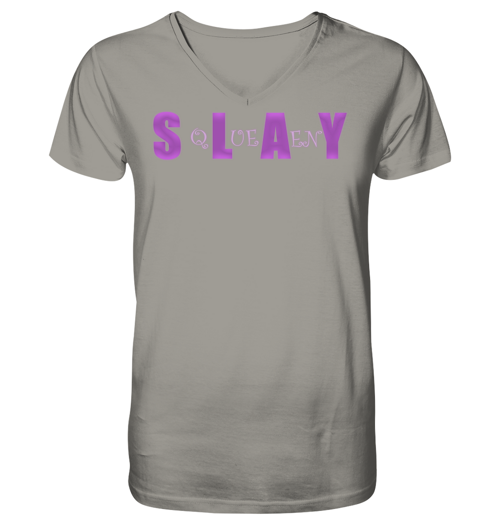 Slay Queen - personalisierbar - V-Neck Shirt