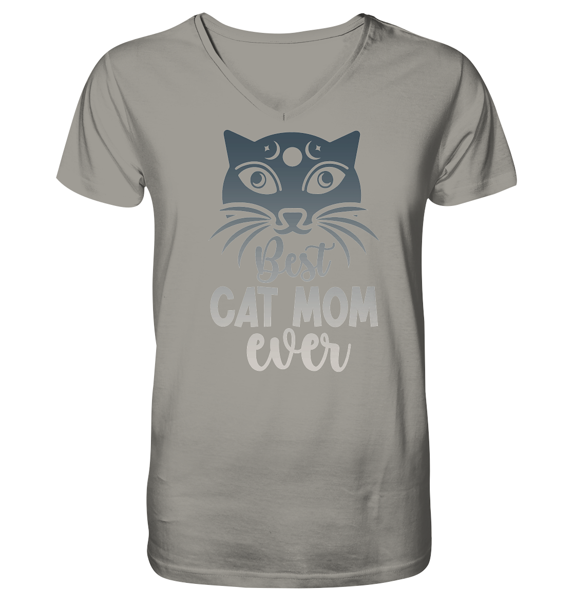 Best Cat Mum ever personalisierbar - V-Neck Shirt