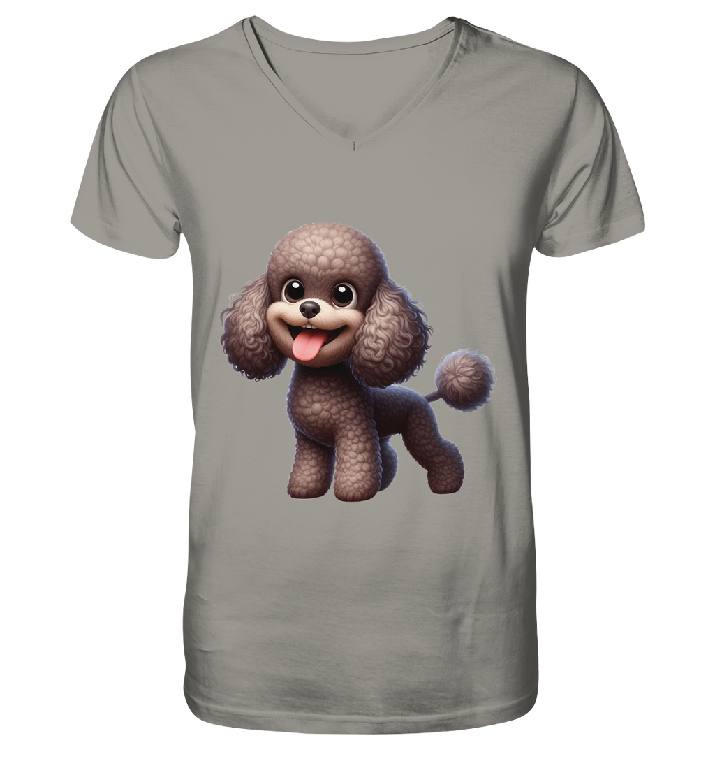 Pudel Comic - personalisierbar - V-Neck Shirt