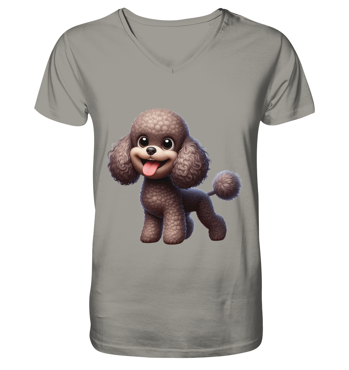 Pudel Comic - personalisierbar - V-Neck Shirt