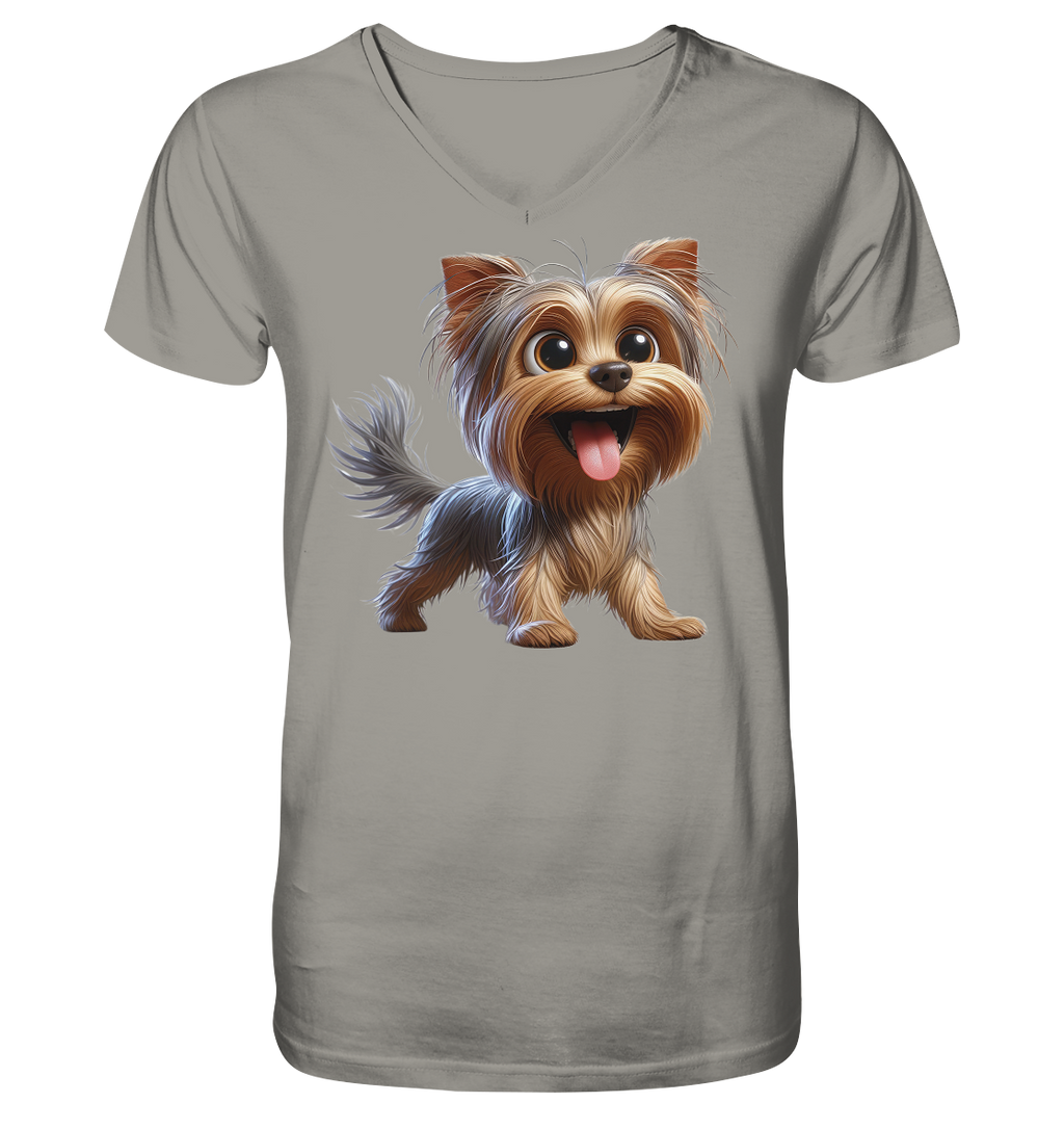 Yorkshire Terrier Cartoon - personalisierbar - V-Neck Shirt
