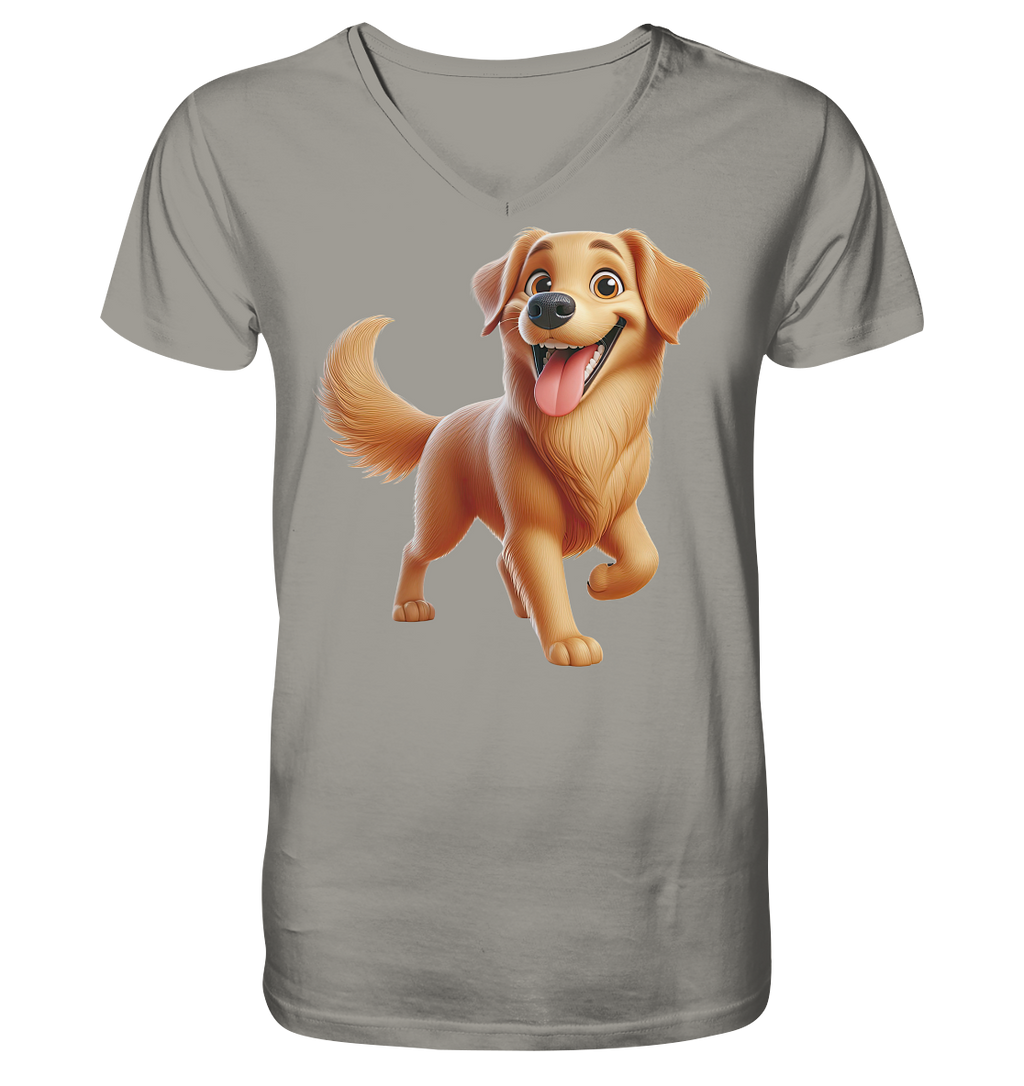 Golden Retriever Comic - personalisierbar - V-Neck Shirt