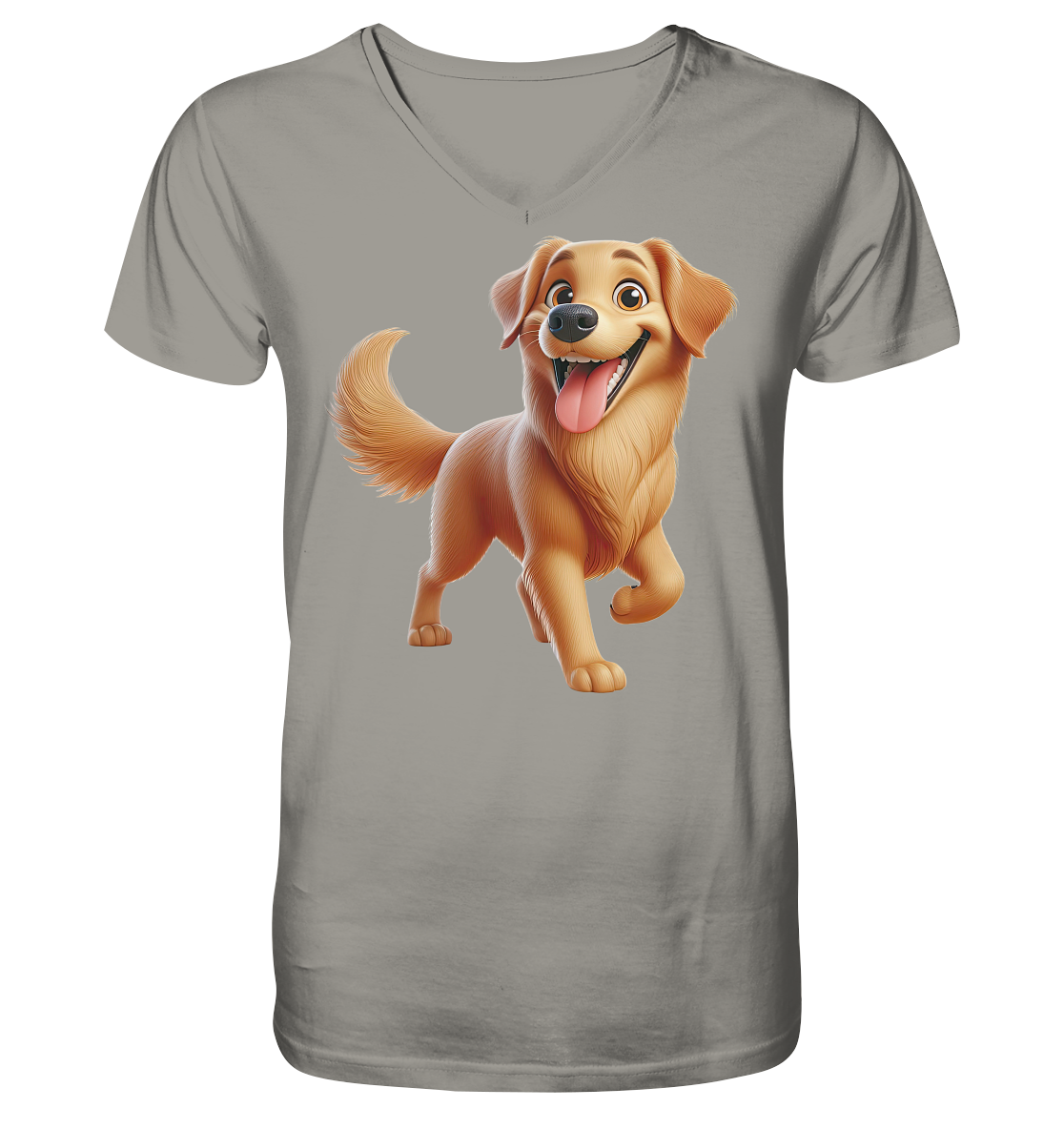 Golden Retriever Comic - personalisierbar - V-Neck Shirt
