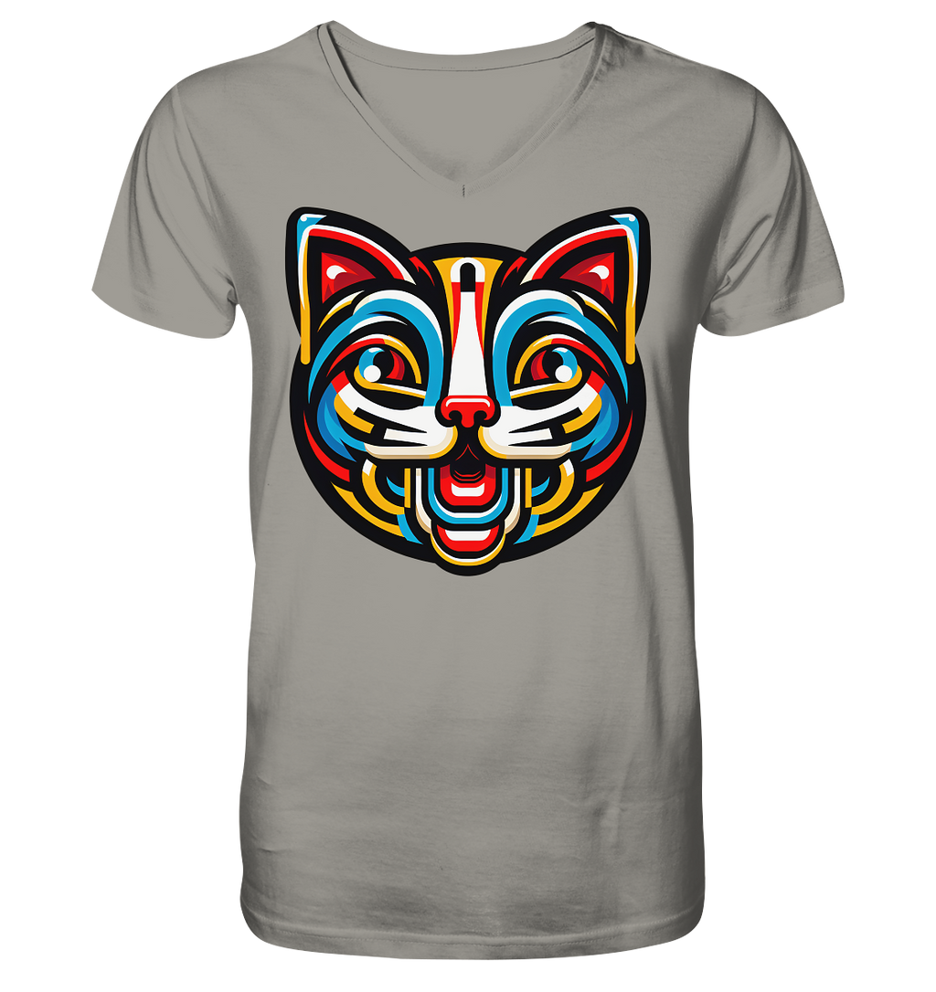 Pop Art Katze  - V-Neck Shirt