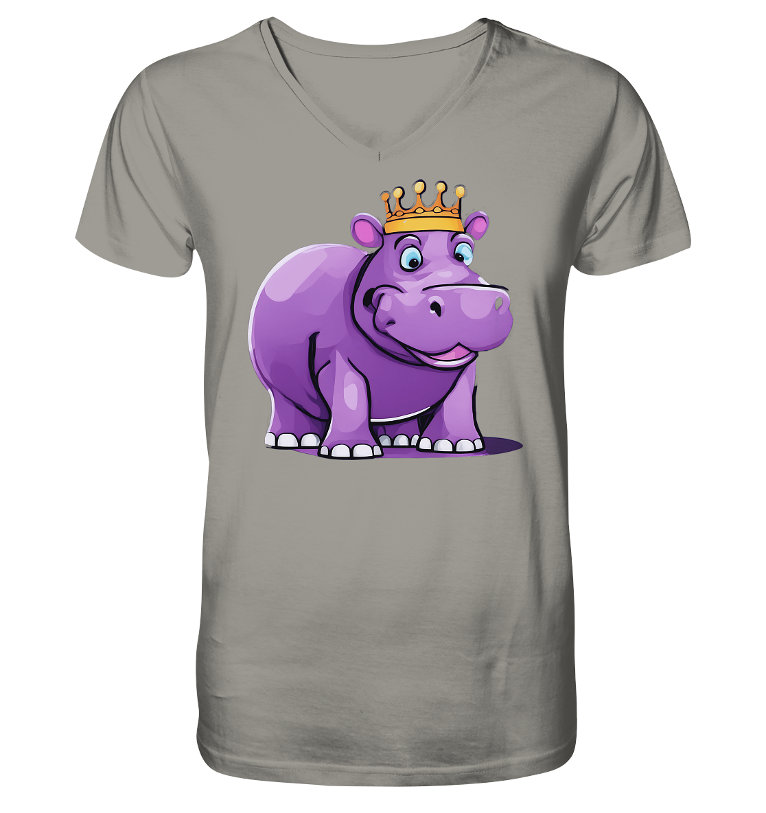 Hippo Queen Cute - personalisierbar - V-Neck Shirt