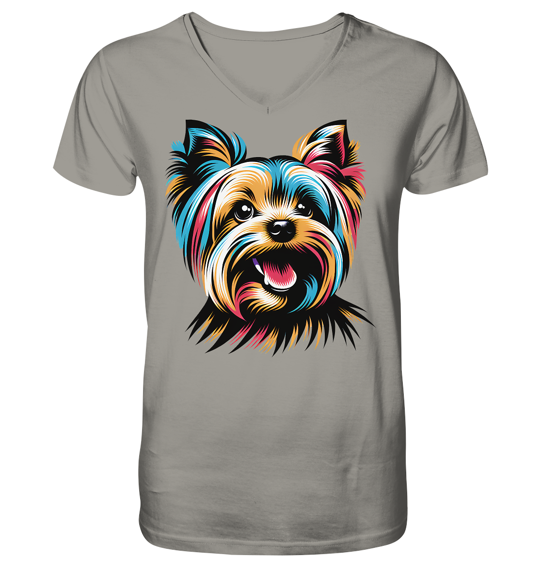 Yorkshire Terrier Pop Art - personalisierbar - V-Neck Shirt