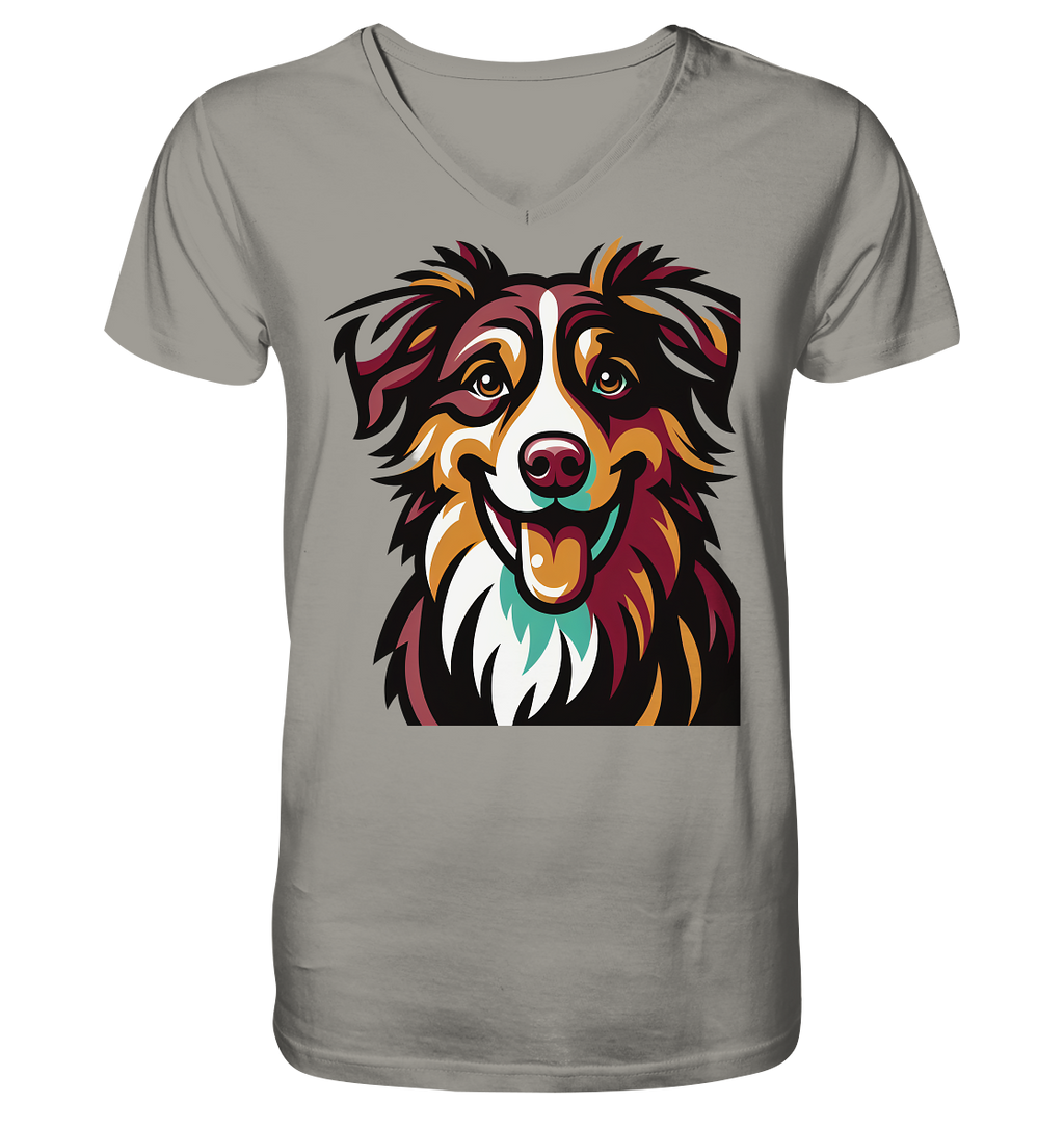Australian Shepherd Hund - personalisierbar - V-Neck Shirt