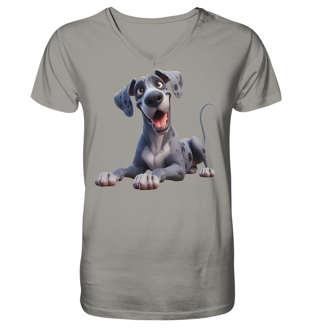 Dänische Dogge - personalisierbar - V-Neck Shirt