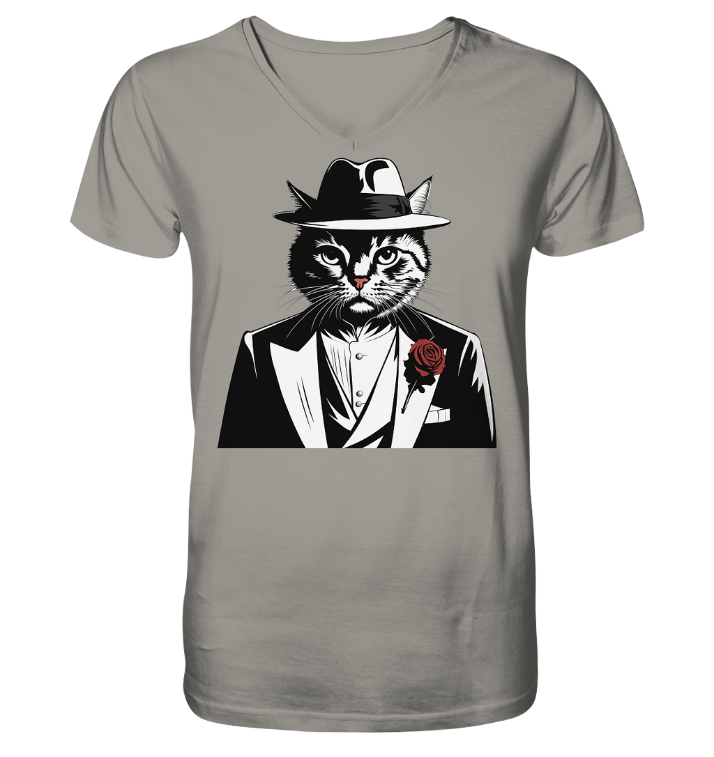 Catfather Katze Mafia - personalisierbar - V-Neck Shirt