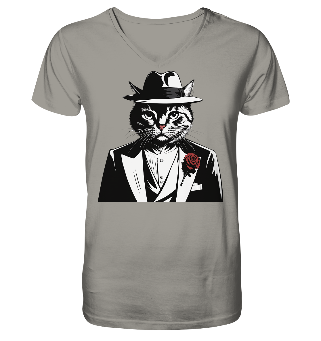 Catfather Katze Mafia - personalisierbar - V-Neck Shirt