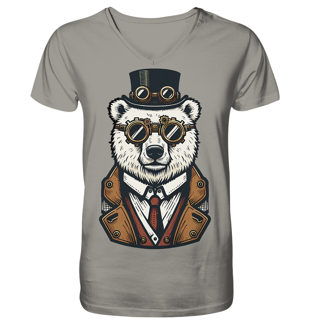 Eisbär Steampunk Polar Bear  - V-Neck Shirt