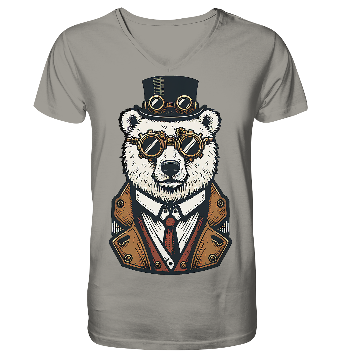 Eisbär Steampunk Polar Bear  - V-Neck Shirt