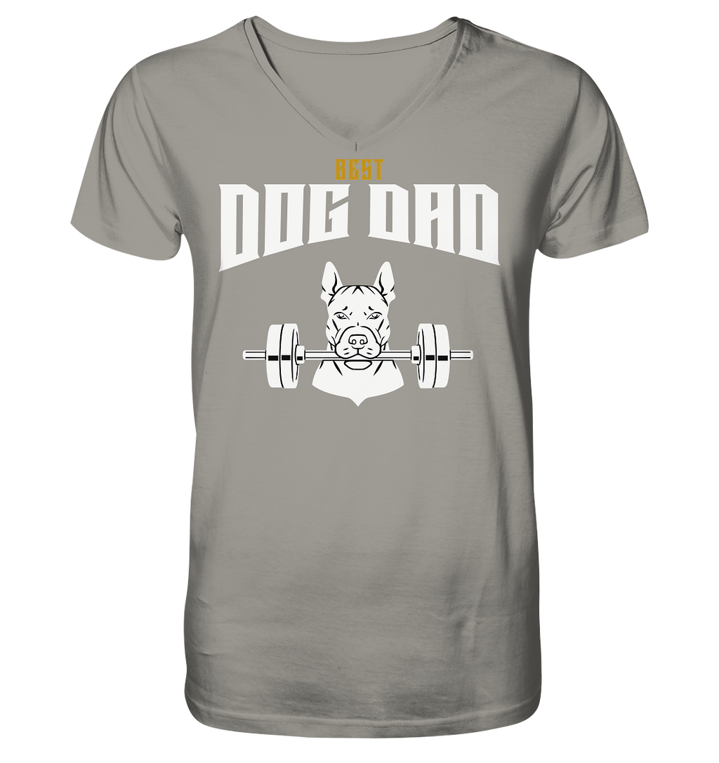Best Dog Dad - Personalisierbar - V-Neck Shirt