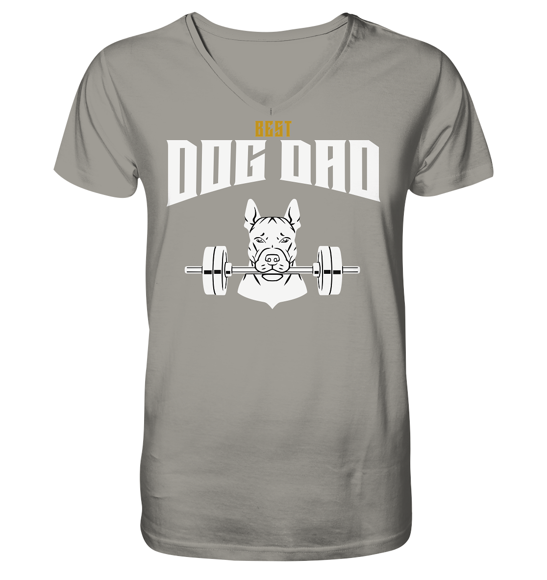 Best Dog Dad - Personalisierbar - V-Neck Shirt