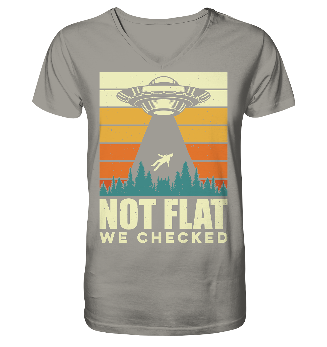 Erde - Not Flat we checked  - V-Neck Shirt