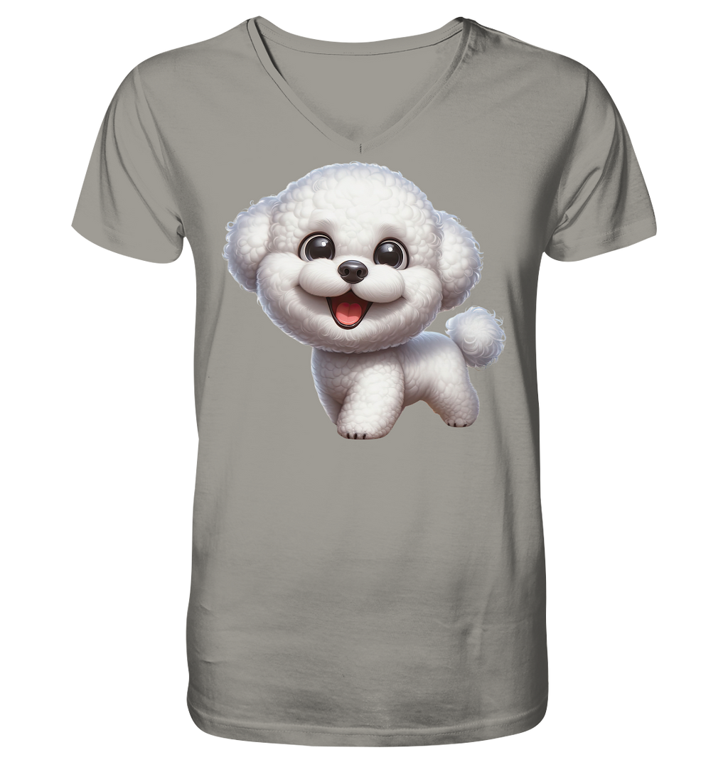 Bichon Frisé Cartoon personalisierbar - V-Neck Shirt