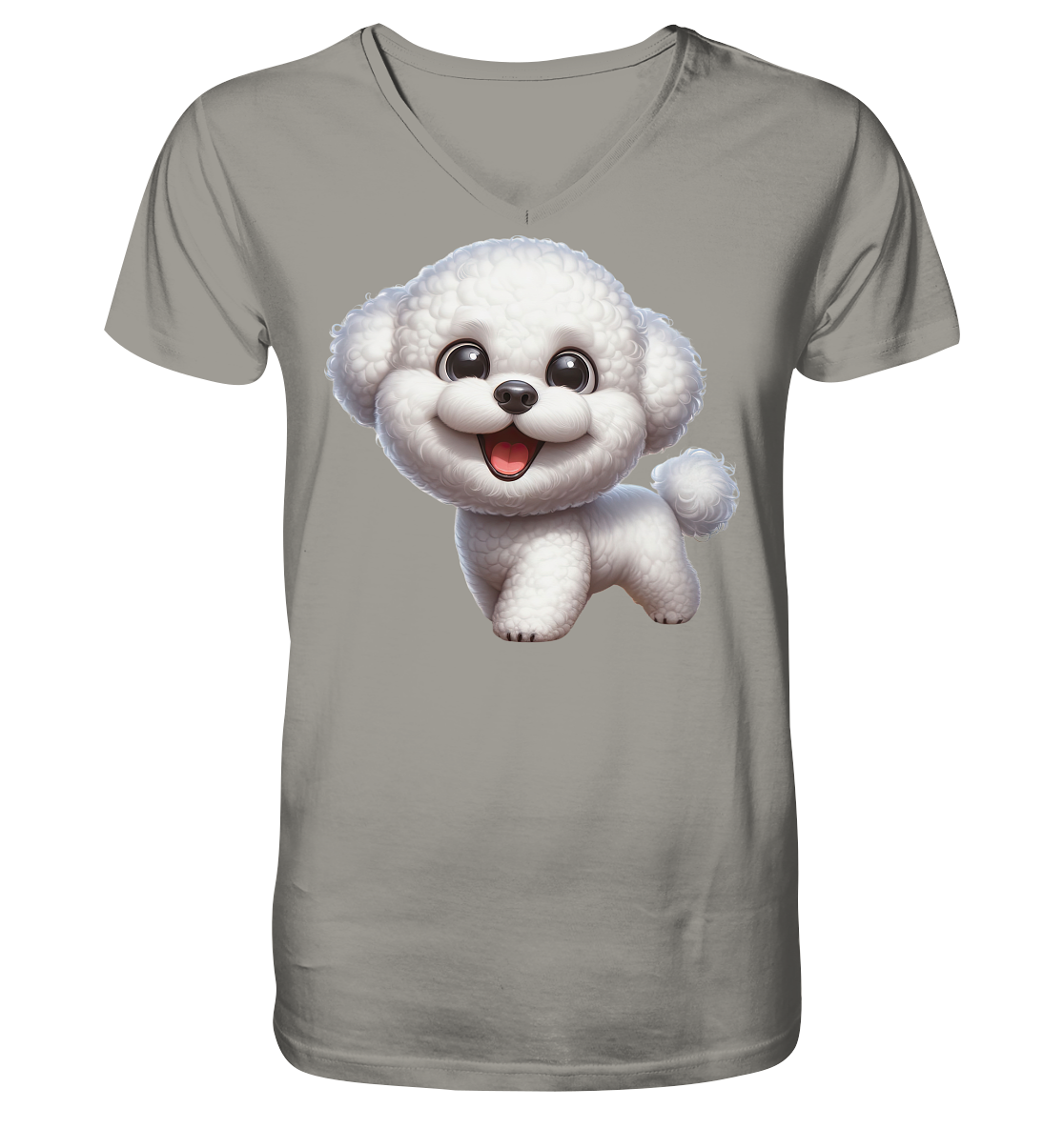 Bichon Frisé Cartoon personalisierbar - V-Neck Shirt
