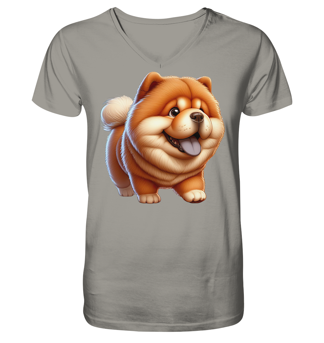 Chow Chow Cartoon Hund - personalisierbar - V-Neck Shirt