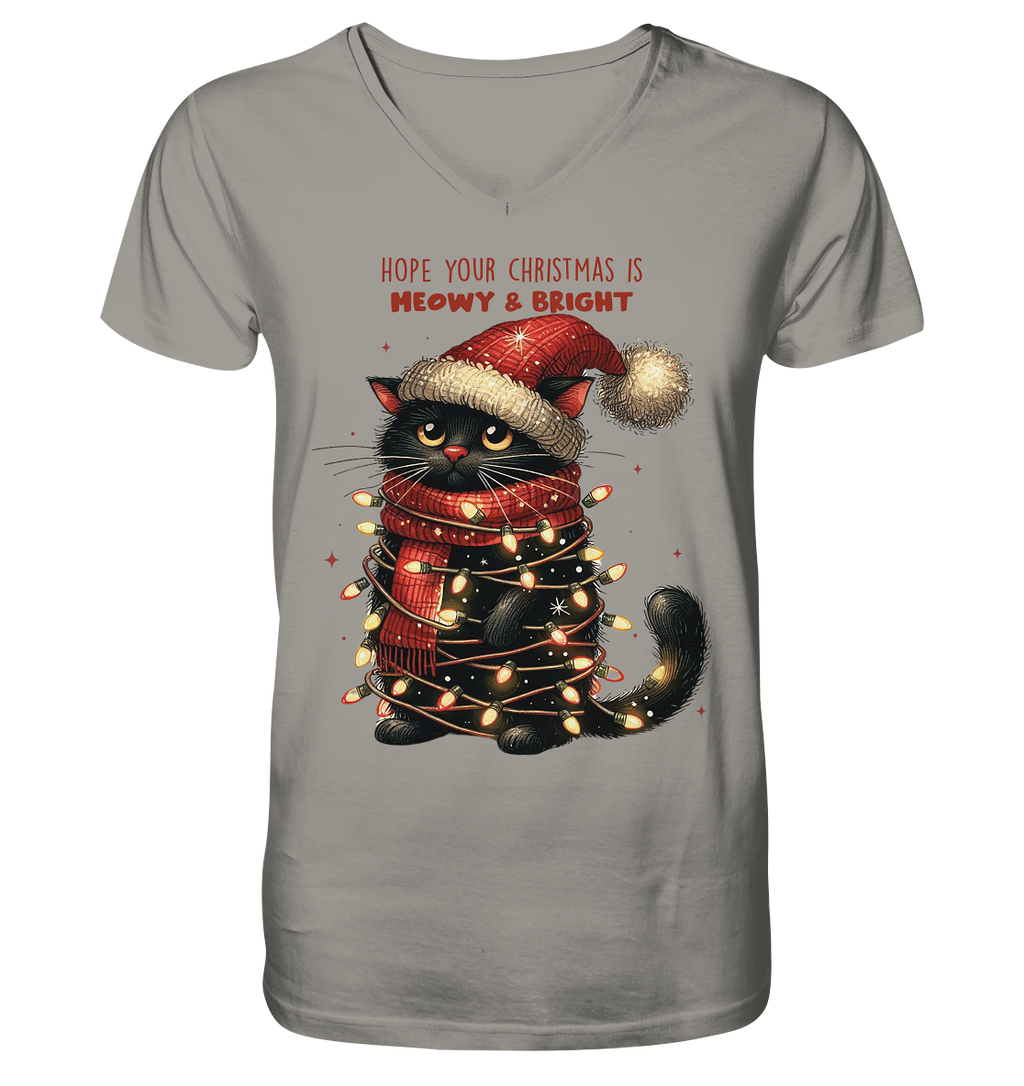Weihnachts Katze Christmas is Moewy - V-Neck Shirt
