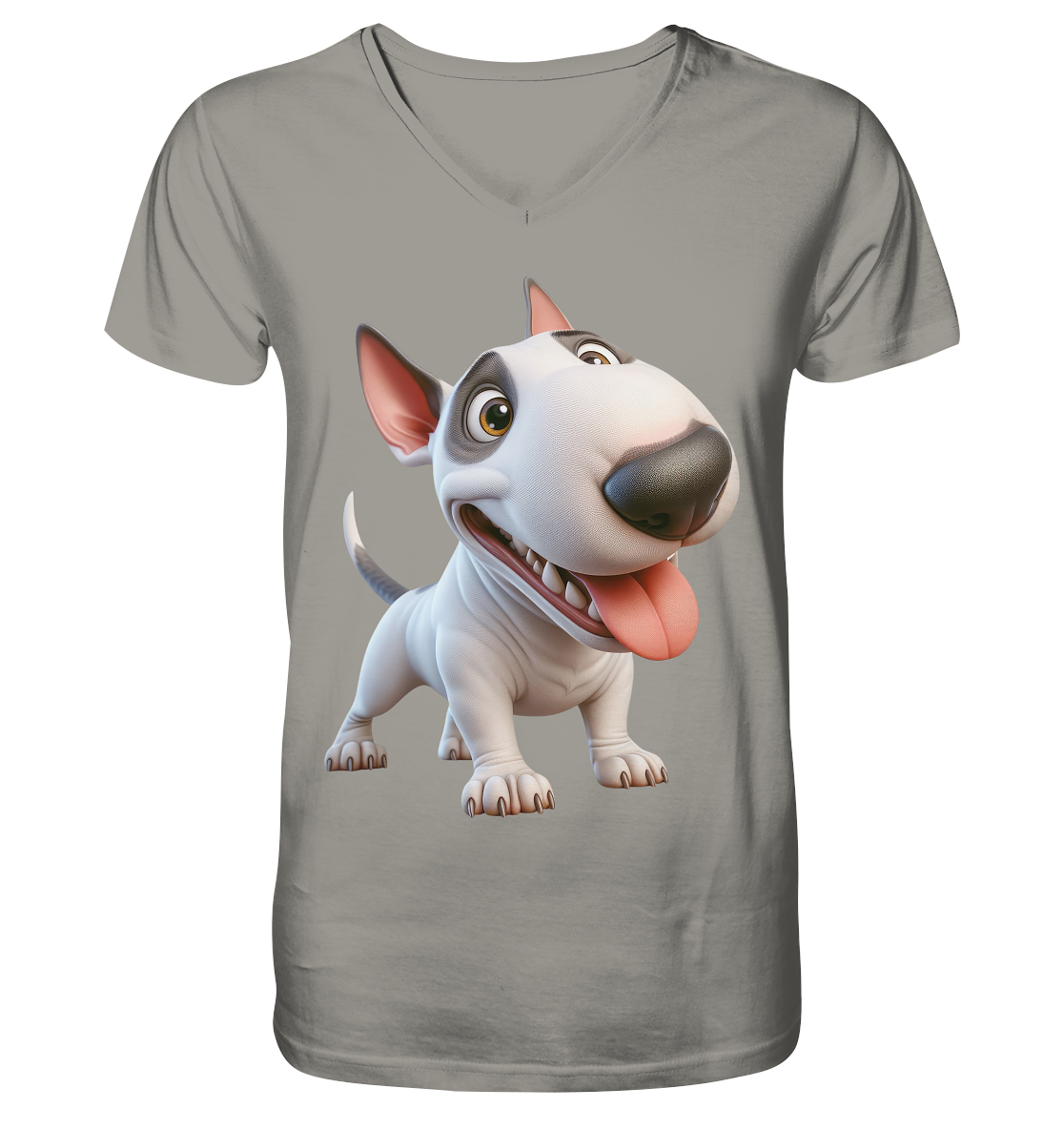 Bullterrier Cartoon personalisierbar - V-Neck Shirt