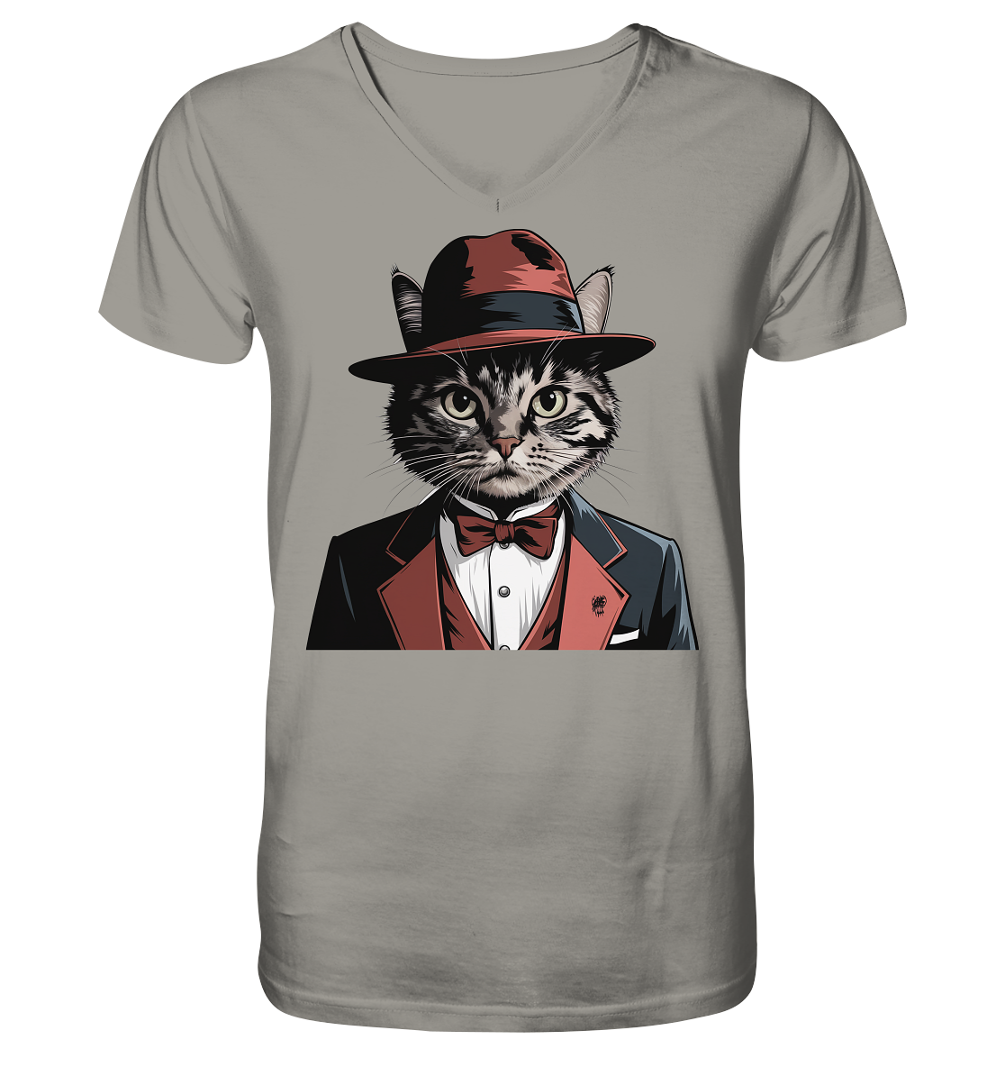 Godfather Catmother Katze Mafia - personalisierbar  - V-Neck Shirt