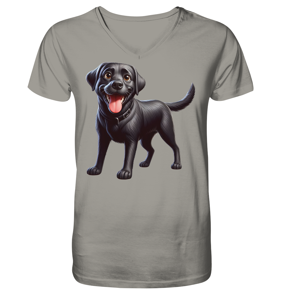 Cartoon Labrador Retreiver - personalisierbar - V-Neck Shirt