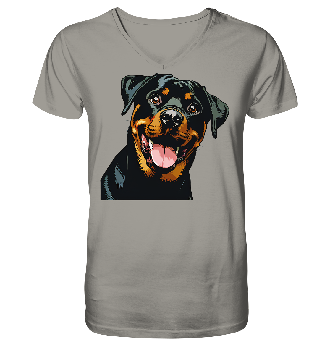 Rottweiler  Comic - personalisierbar - V-Neck Shirt