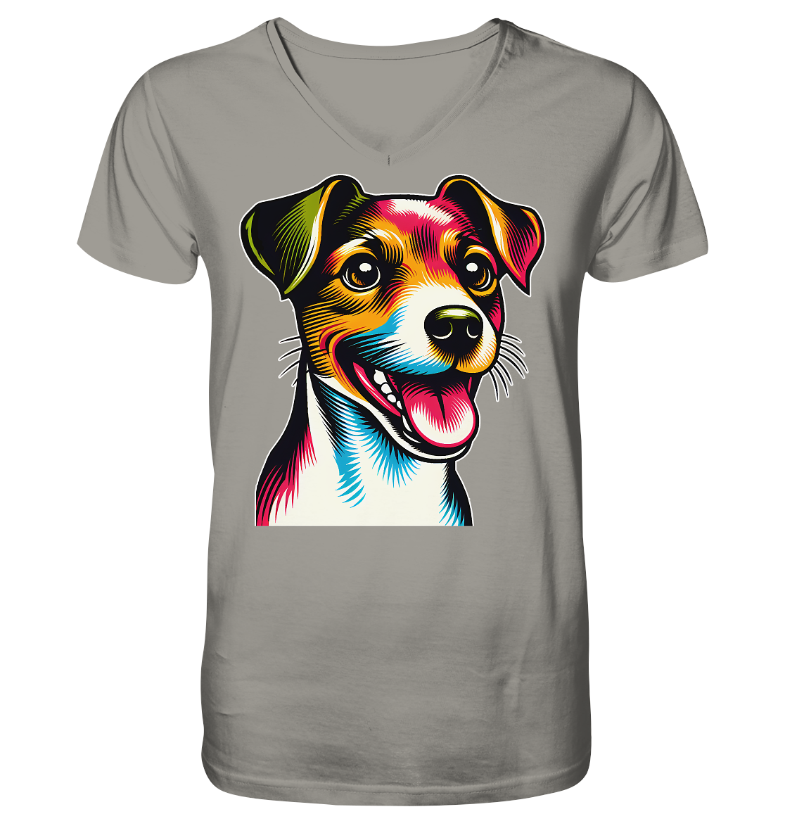 Jack Russell Terrier Pop Art - V-Neck Shirt