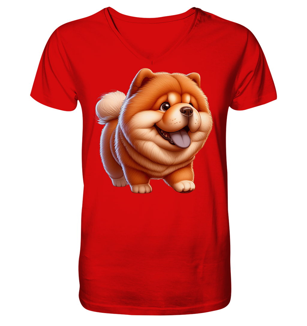 Chow Chow Cartoon Hund - personalisierbar - V-Neck Shirt