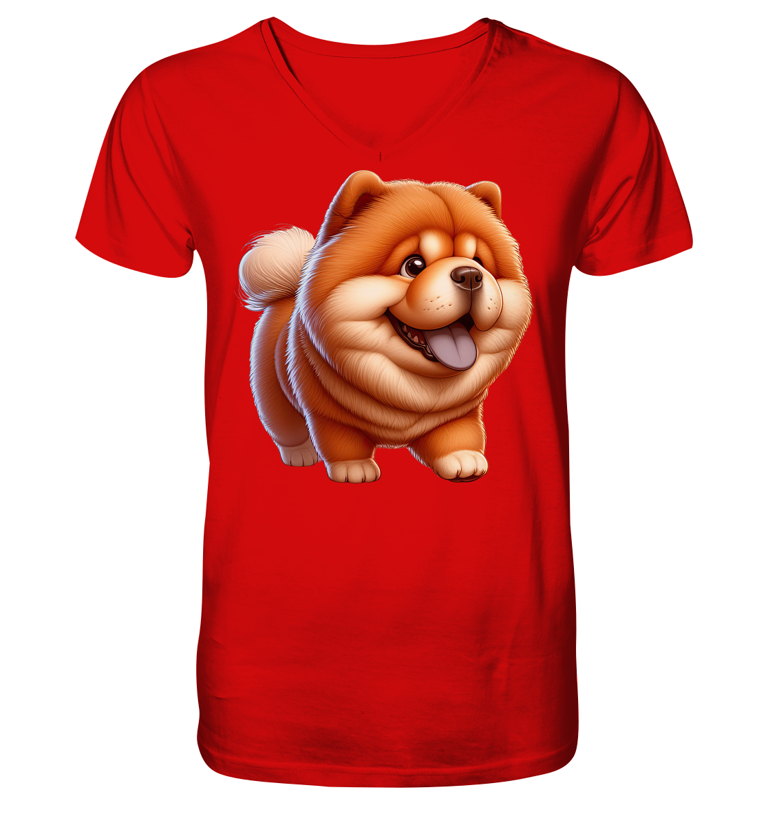 Chow Chow Cartoon Hund - personalisierbar - V-Neck Shirt