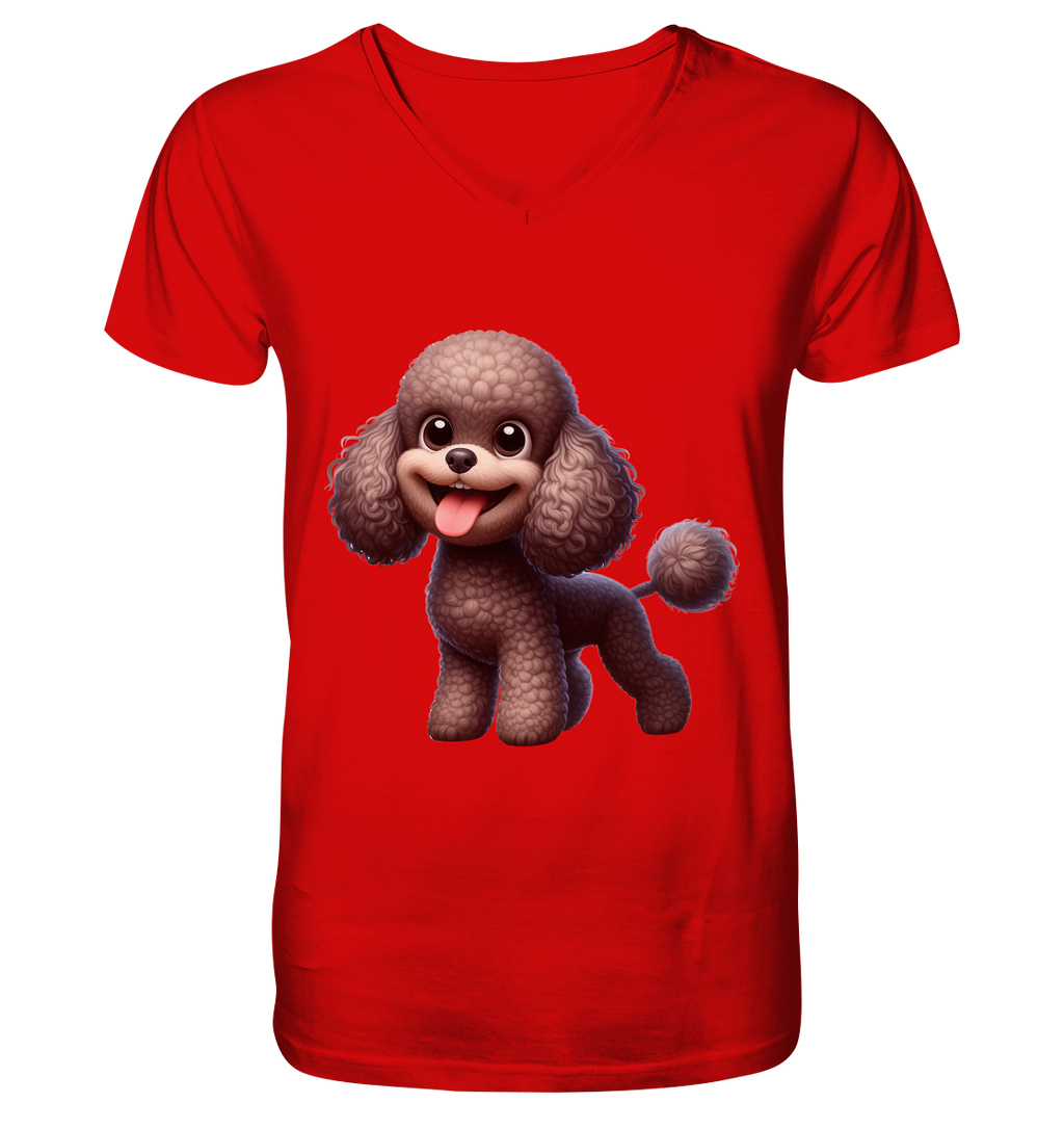 Pudel Comic - personalisierbar - V-Neck Shirt