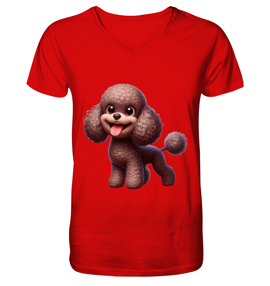 Pudel Comic - personalisierbar - V-Neck Shirt