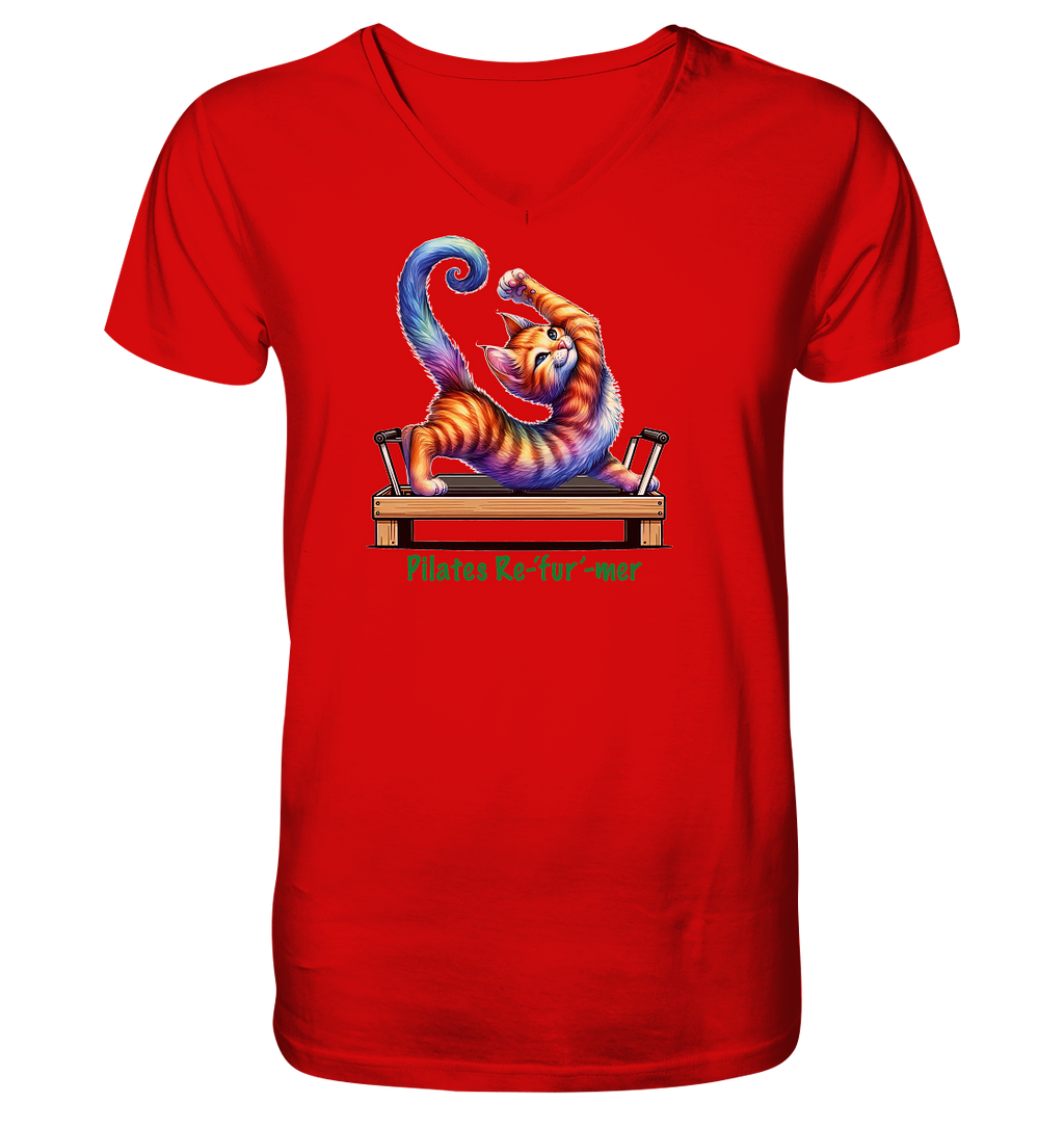 Pilates Reformer Re-fur-mer Katze lustig - V-Neck Shirt
