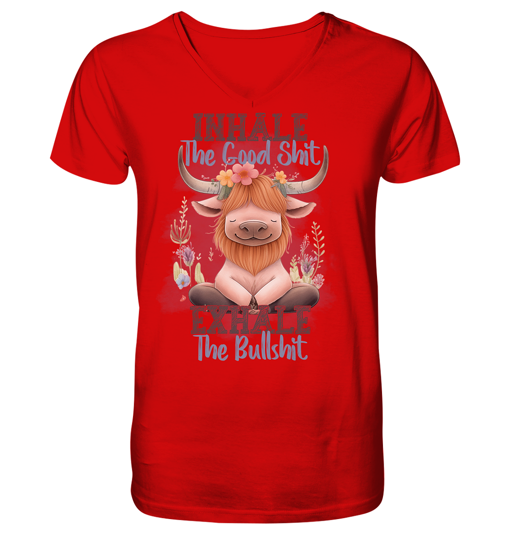 Yoga Highland Kuh - V-Neck Shirt