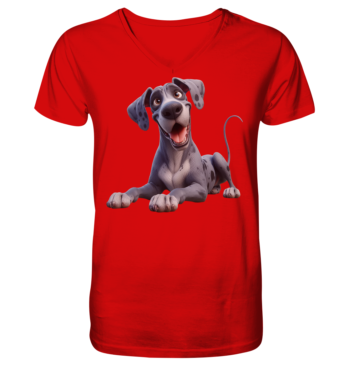 Dänische Dogge - personalisierbar - V-Neck Shirt