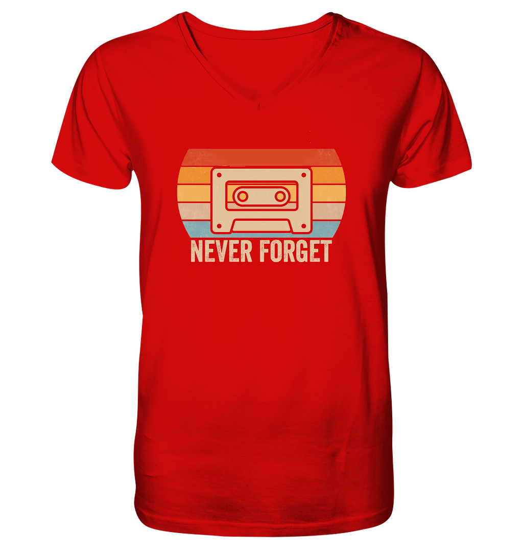 Never Forget Kassette 80's - V-Neck Shirt