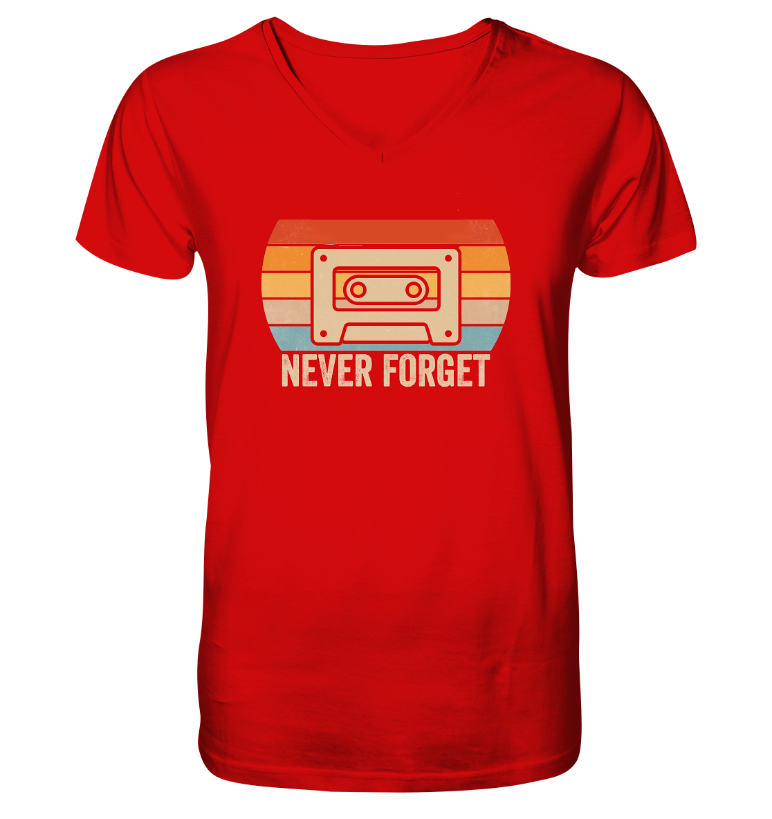 Never Forget Kassette 80's - V-Neck Shirt