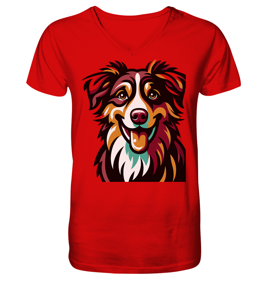 Australian Shepherd Hund - personalisierbar - V-Neck Shirt